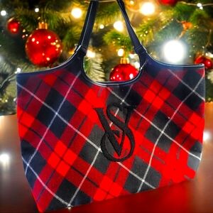 Victoria Secret plaid tote bag